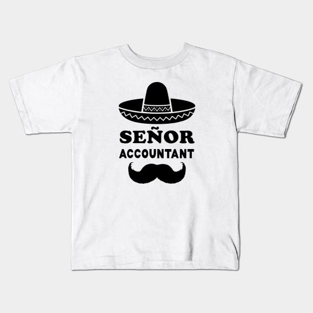 Señor Accountant Pun | Gift for Senior Accountants Kids T-Shirt by shirtonaut
